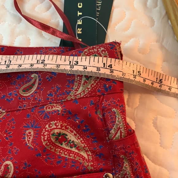 RALPH LAUREN PAISLEY PRINT RED STRETCH JEANS - Picture 5 of 9